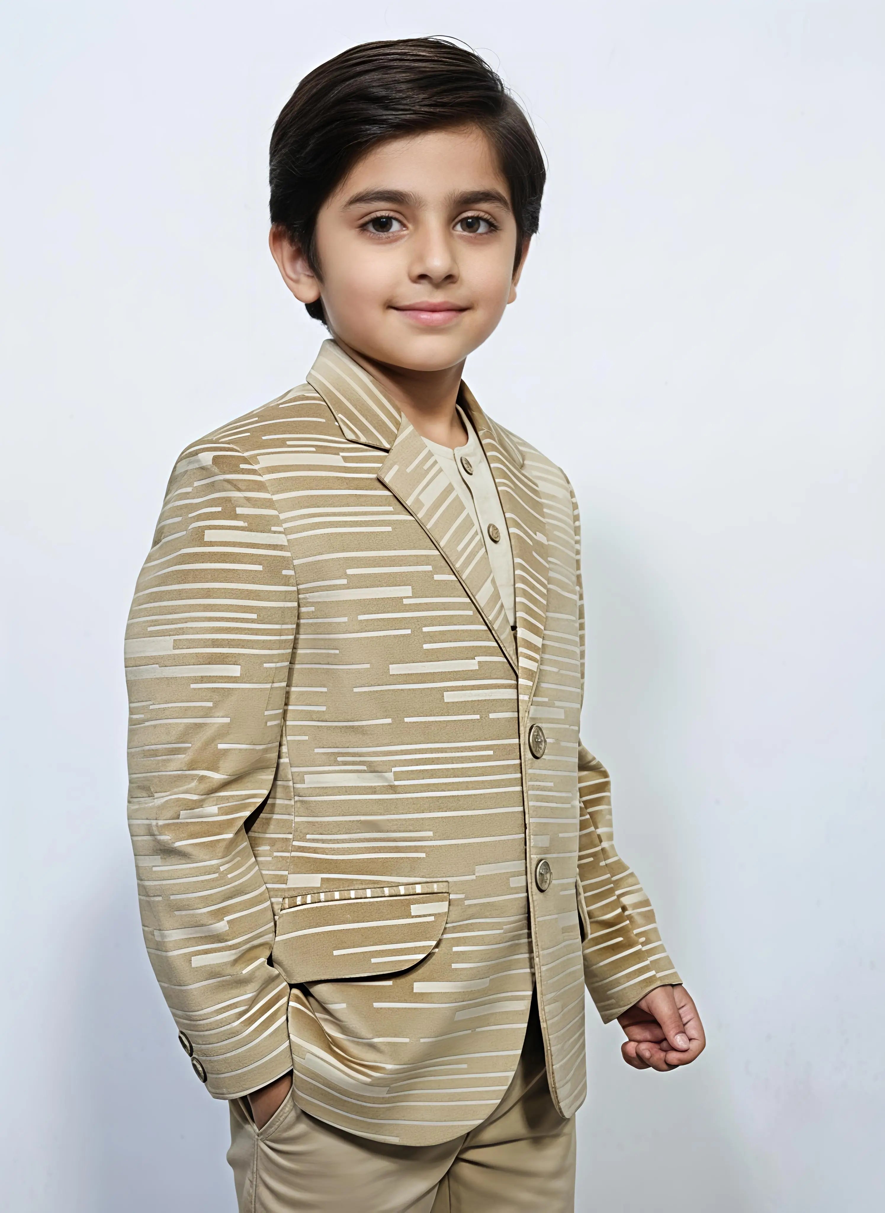 Boys Premium Textured Casual Coat